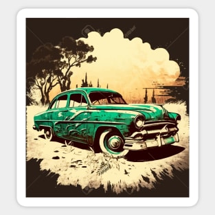 Vintage Car retro 70s Sticker